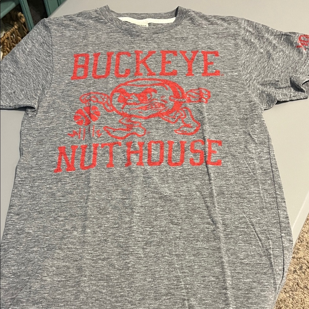 HOMAGE Gray and Red Buckeye Nuthouse Tee